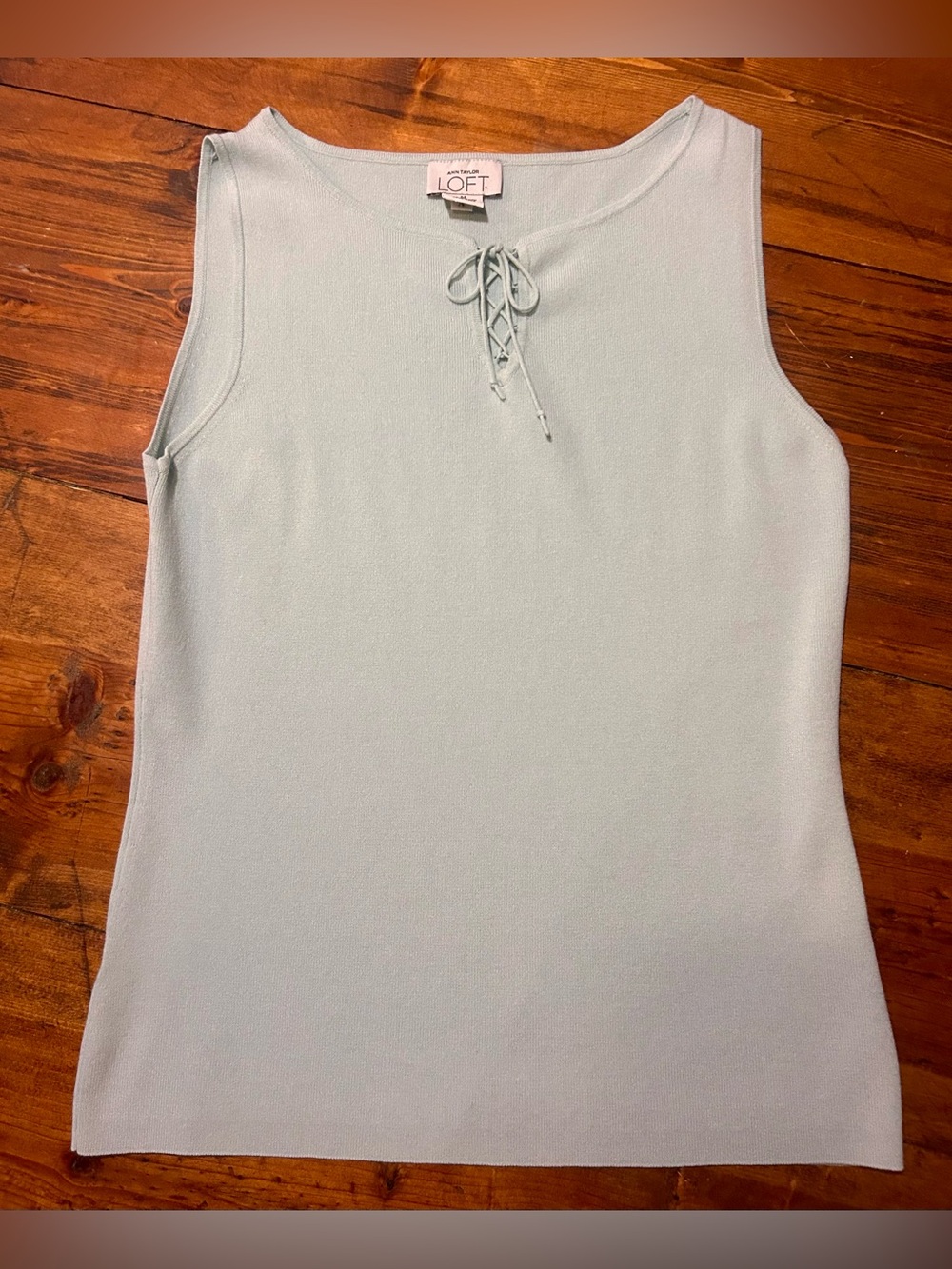 LOFT Light Blue Lace-Up Sleeveless Tank
